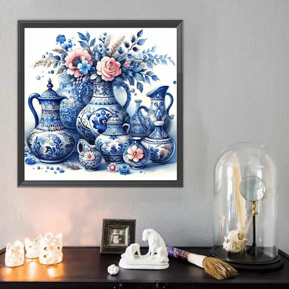 Blue Ceramics Diamond Art