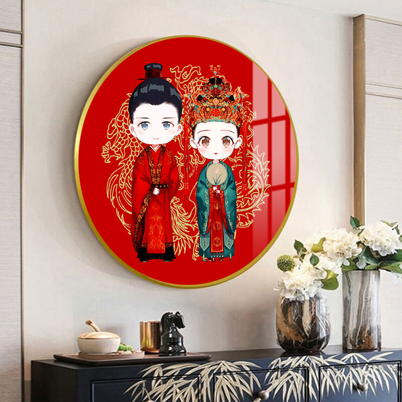5D DIY AB Drill Diamond Painting Chinese Groom and Bride
