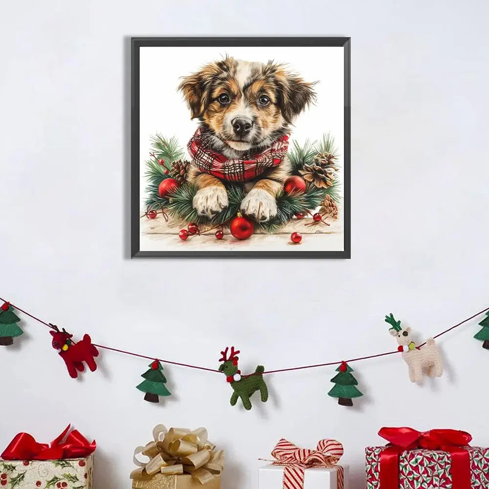 christmas dog diamond painting kit