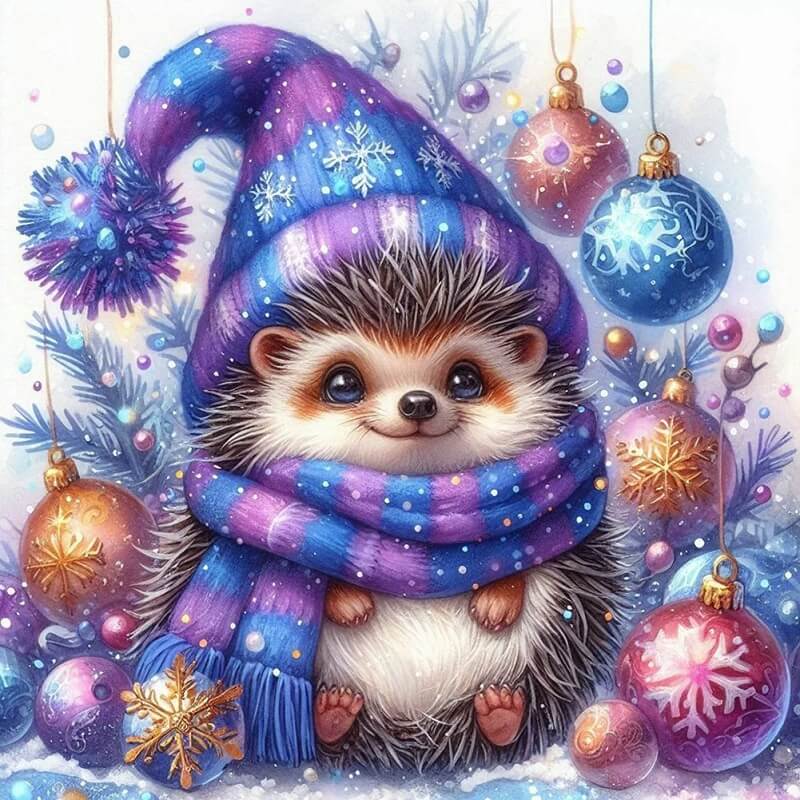 Christmas Hedgehog Diamond Art Kit