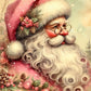 Pink Christmas Santa Claus Diamond Art