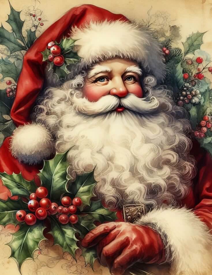 Red santa claus diamond art kit