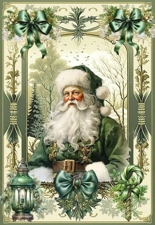 Green santa Claus Diamond Art Kit