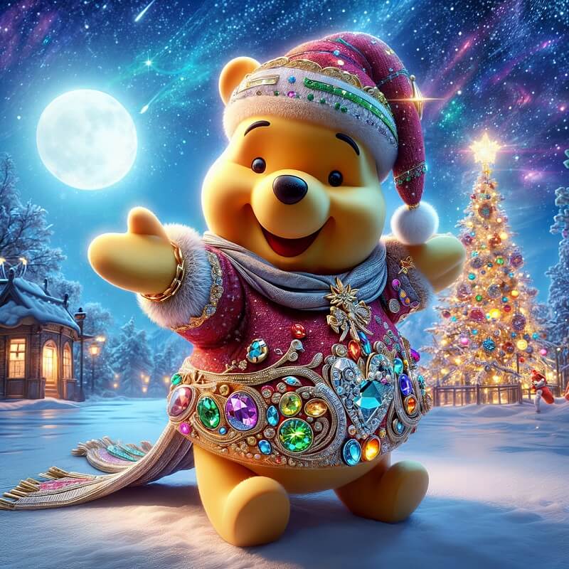 Christmas winnie the pooh diamond art kit