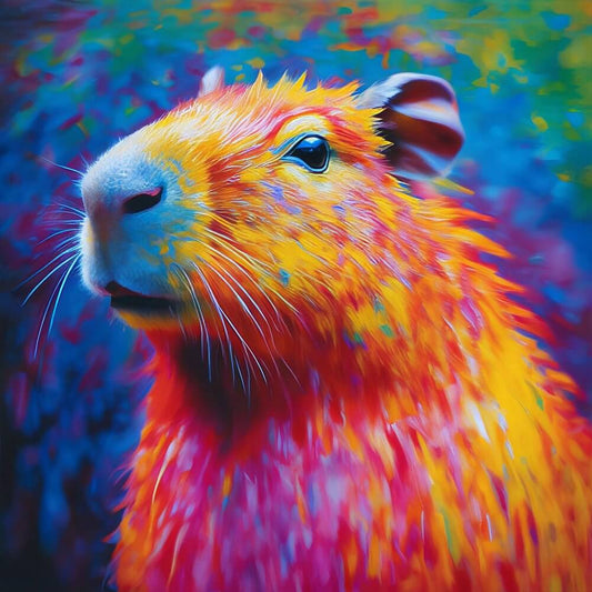 colored capybara diamond art kit