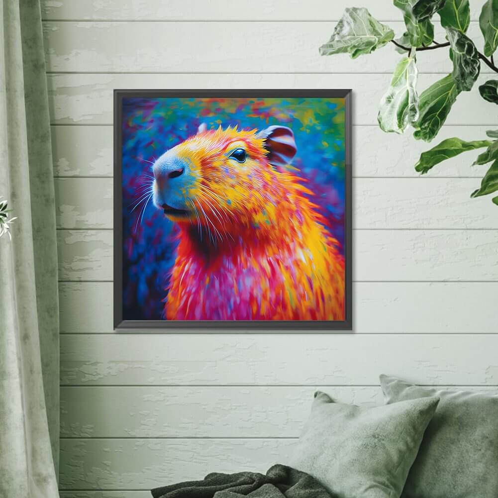 colored capybara diamond art