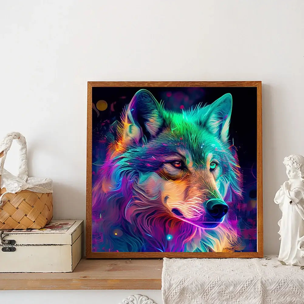 Colorful Wolf 5D DIY Diamond Painting Kit