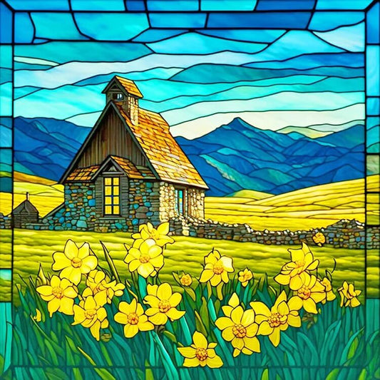 Cottage Stained Glass Diamond Painting
