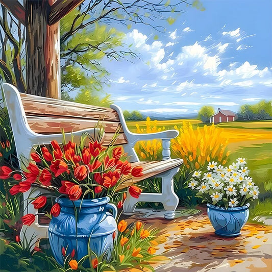 5D DIY Diamond Painting - Full Round / Square - Countryside Flower