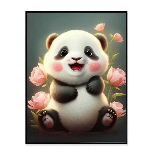 Cute Panda with a Bamboo Lantern Página para colorir