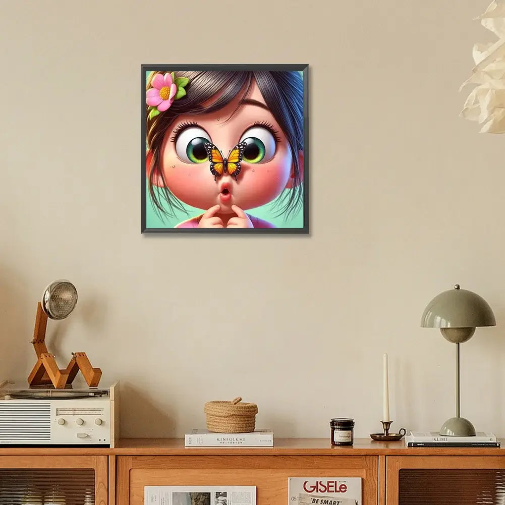 5D DIY Diamond Painting - Full Round / Square - Cute Girl And Butterfly C