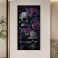 dark skull with purple flower 5d diamond art