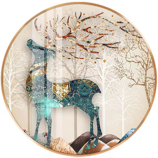 Noche Glowing Deer Diamond Painting Kits,Diamond for Adults Animal Deer Art  5D Round Diamond Cross Stitch Art,Suitable for Wall Decor Office Decor Or