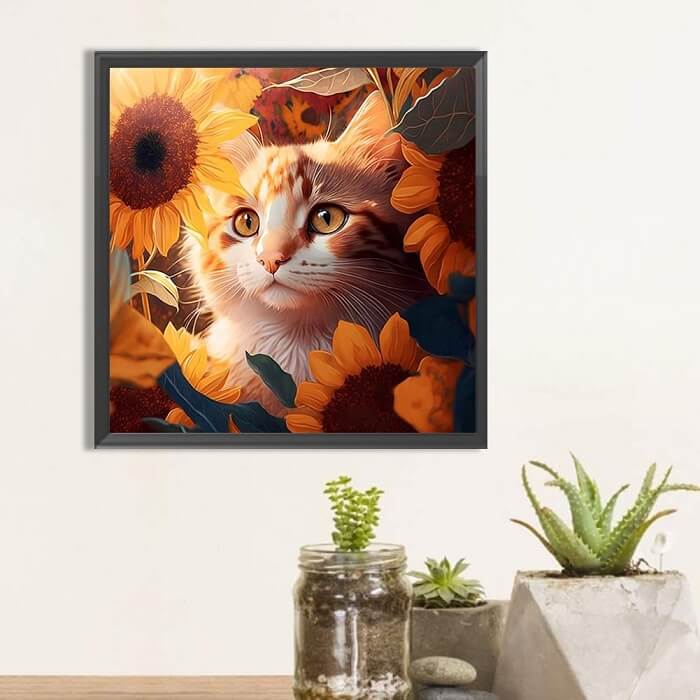 sunflower cat diamond embroidery 