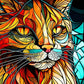 diamond painting full drill stained glass cat