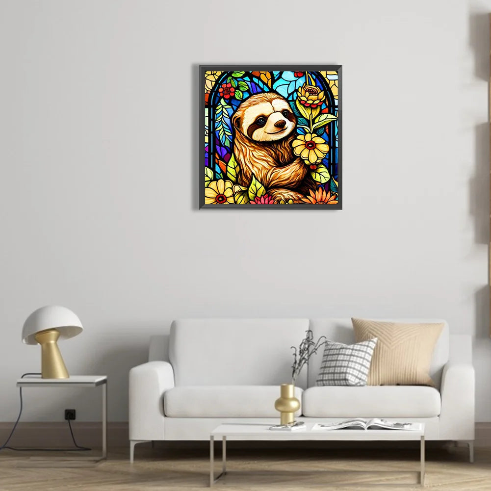 diamond painting stained glass sloth