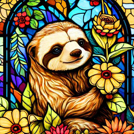 diamond painting full drill stained glass sloth