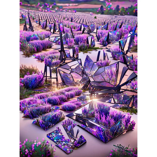 Diamond Painting - Full Round / Square - Purple Glass Mirror Lavender