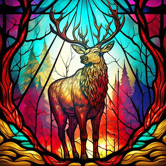 diamond painting stained glass deer