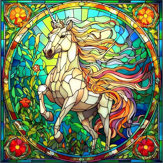 diamond painting stained glass horse