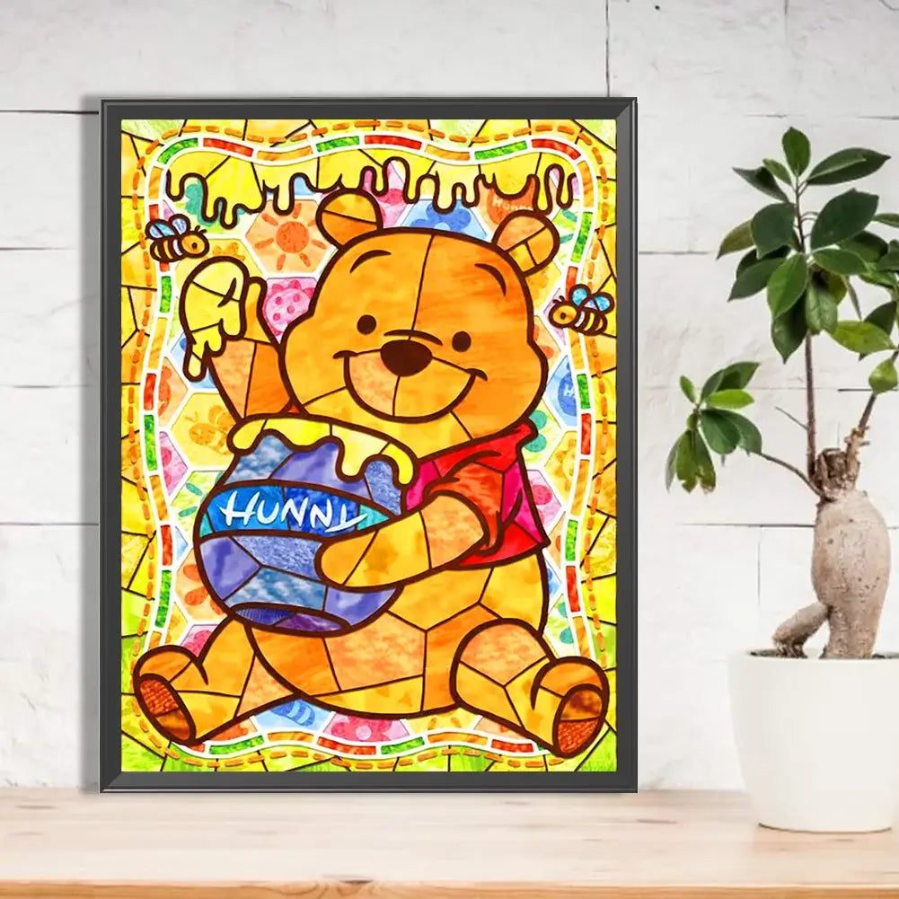 Stained Glass Winnie The Pooh Diamond Painting Kit
