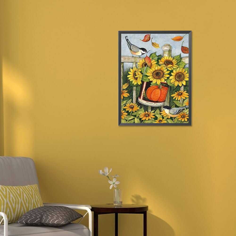 Thanksgiving Harvest Sunflower Pumpkin Diamond Painting