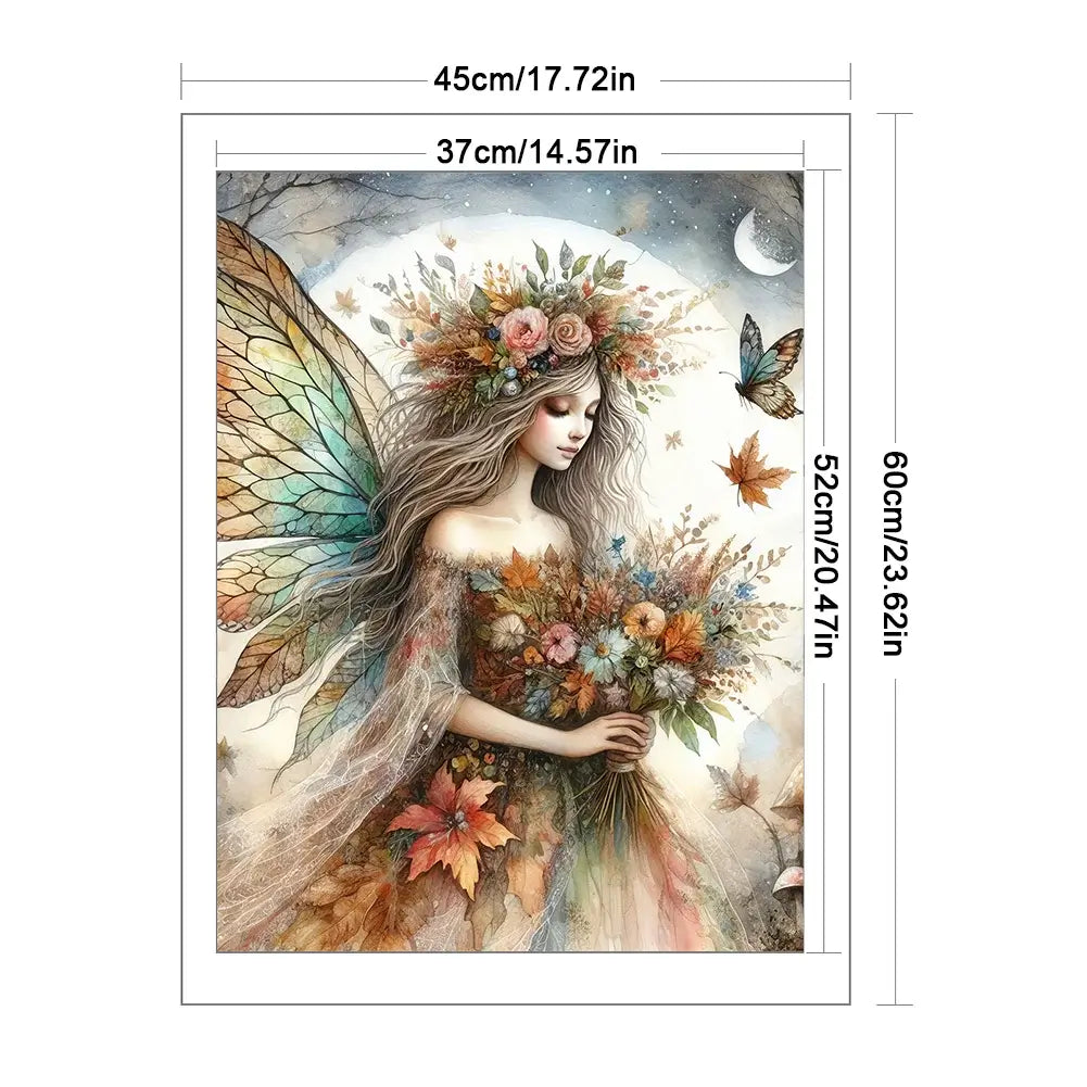 11ct Stamped Butterfly Fairy Cross Stitch Size