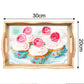 DIY Cakes Diamond Painting Decor Wooden Food Serving Tray Size