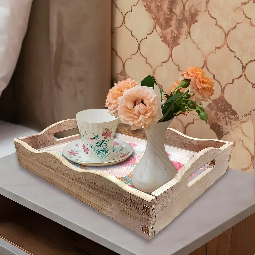 DIY Cakes Diamond Painting Decor Wooden Food Serving Tray Kit