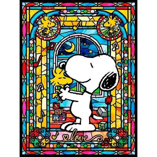5D DIY Diamond Painting - Full Round / Square - Snoopy Stained Glass