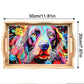 Dog Diamond Painting Decor Wooden Serving Tray Size