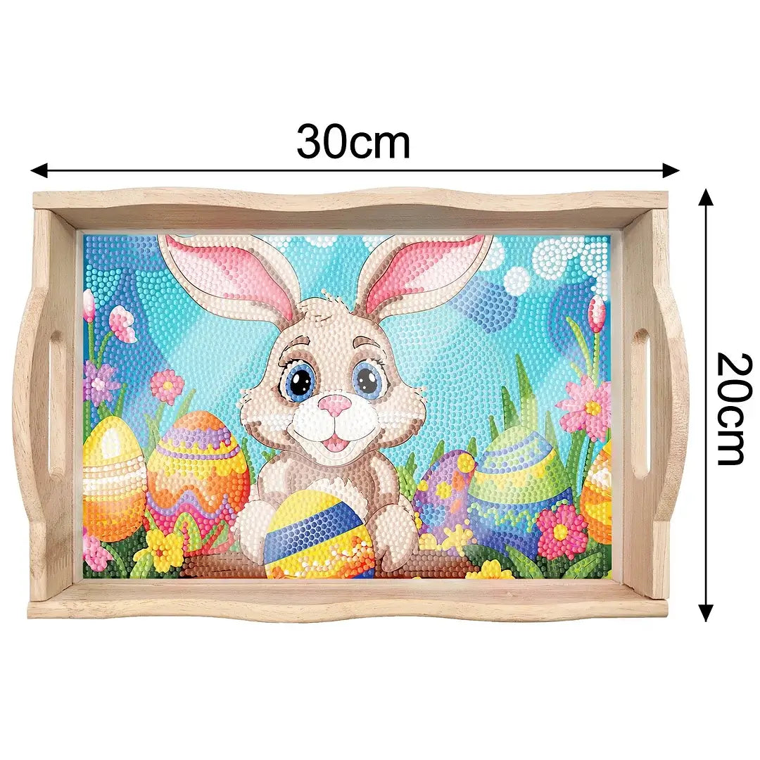 DIY Easter Diamond Painting Decor Wooden Food Serving Tray kit size