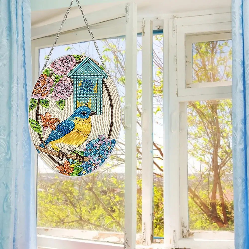 DIY Flower Bird Diamond Painting Vintage Hanging Ornament