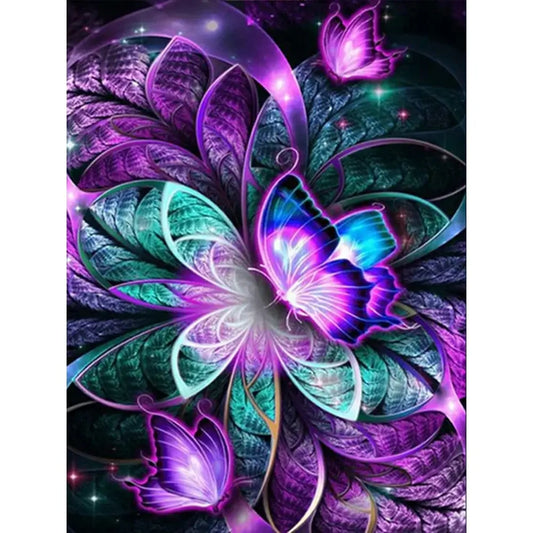 Dream Purple Butterfly Flower 5D DIY Diamond Painting