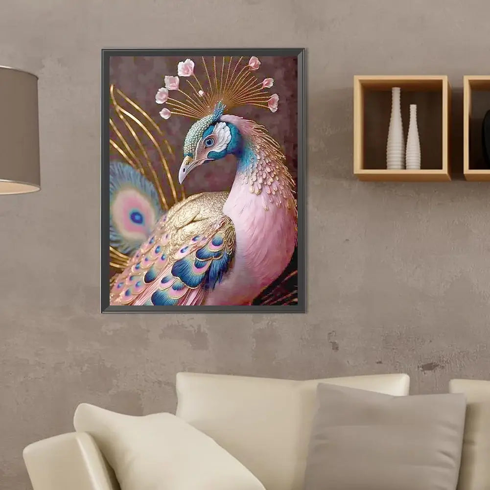 Pink Peacock 5D DIY Diamond Painting Kit
