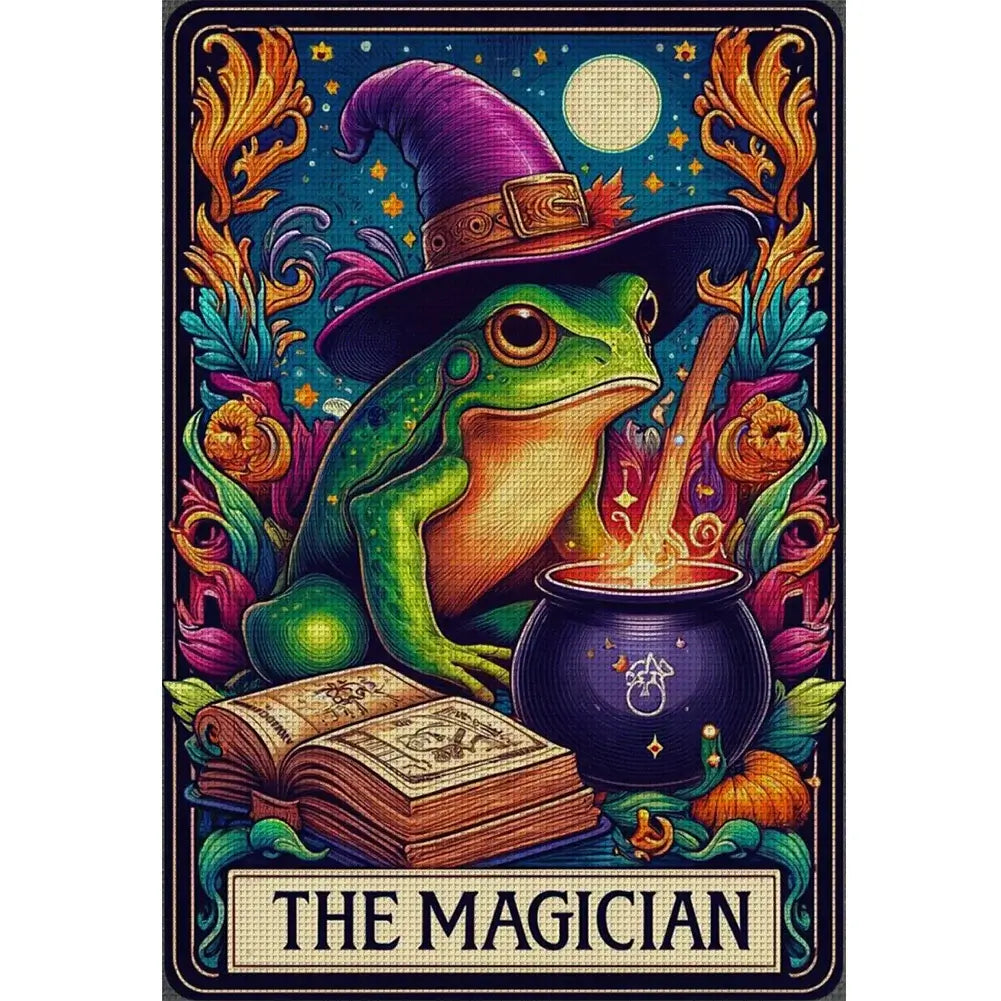 Halloween Magic Frog 11ct Stamped Cross Stitch Kit