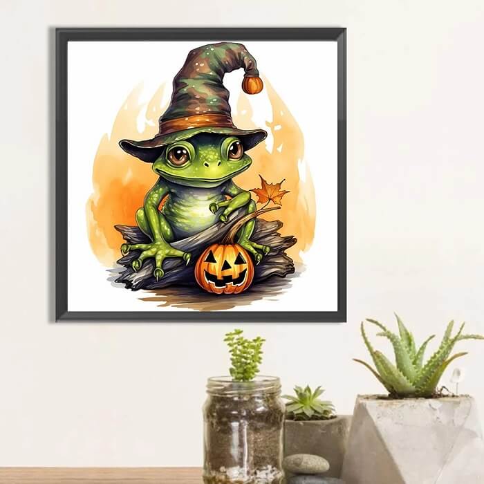 Frog & Pumpkin 5D Halloween Diamond Art Kit