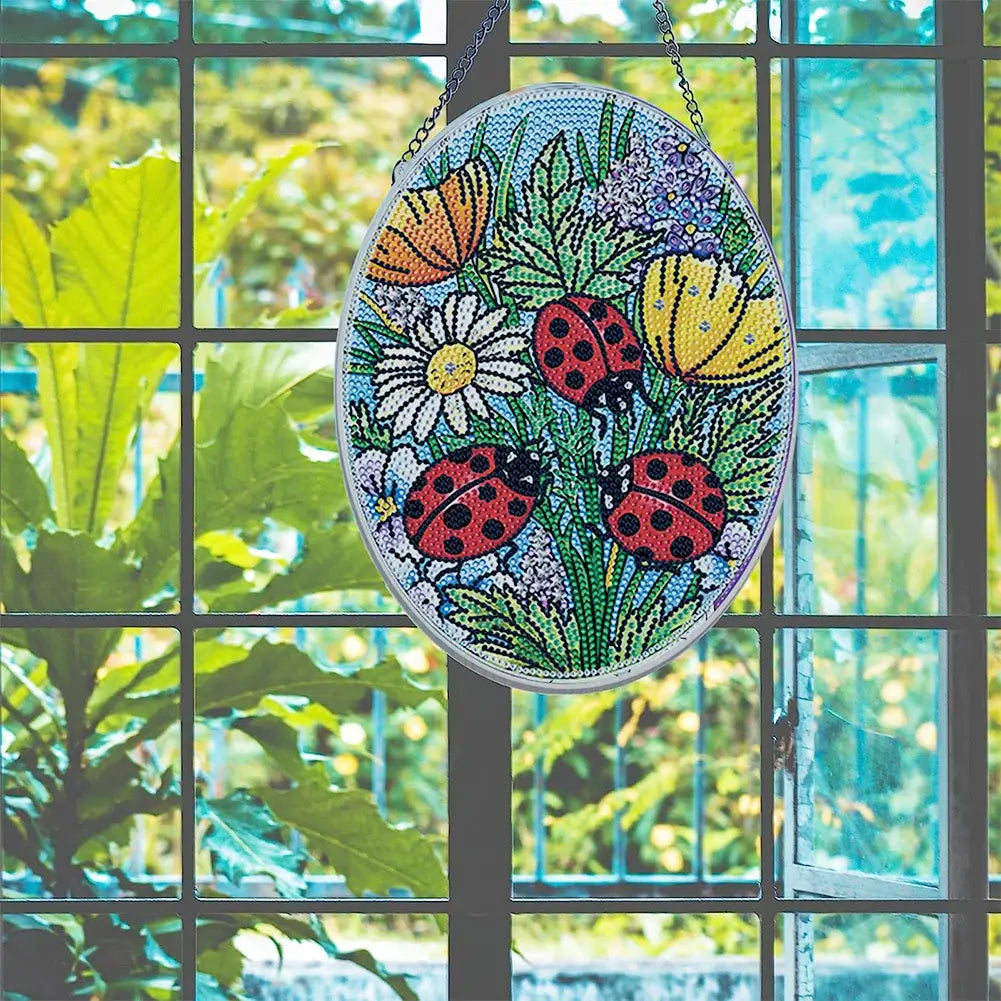 DIY Ladybug Diamond Painting Vintage Hanging Ornament