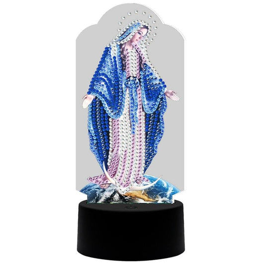DIY Maria Religion Diamond Painting Led Table Lamp Ornament