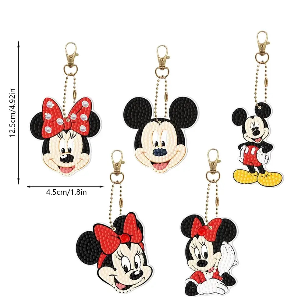 Micky & Minnie Mouse DIY Diamond Painting Keychains size