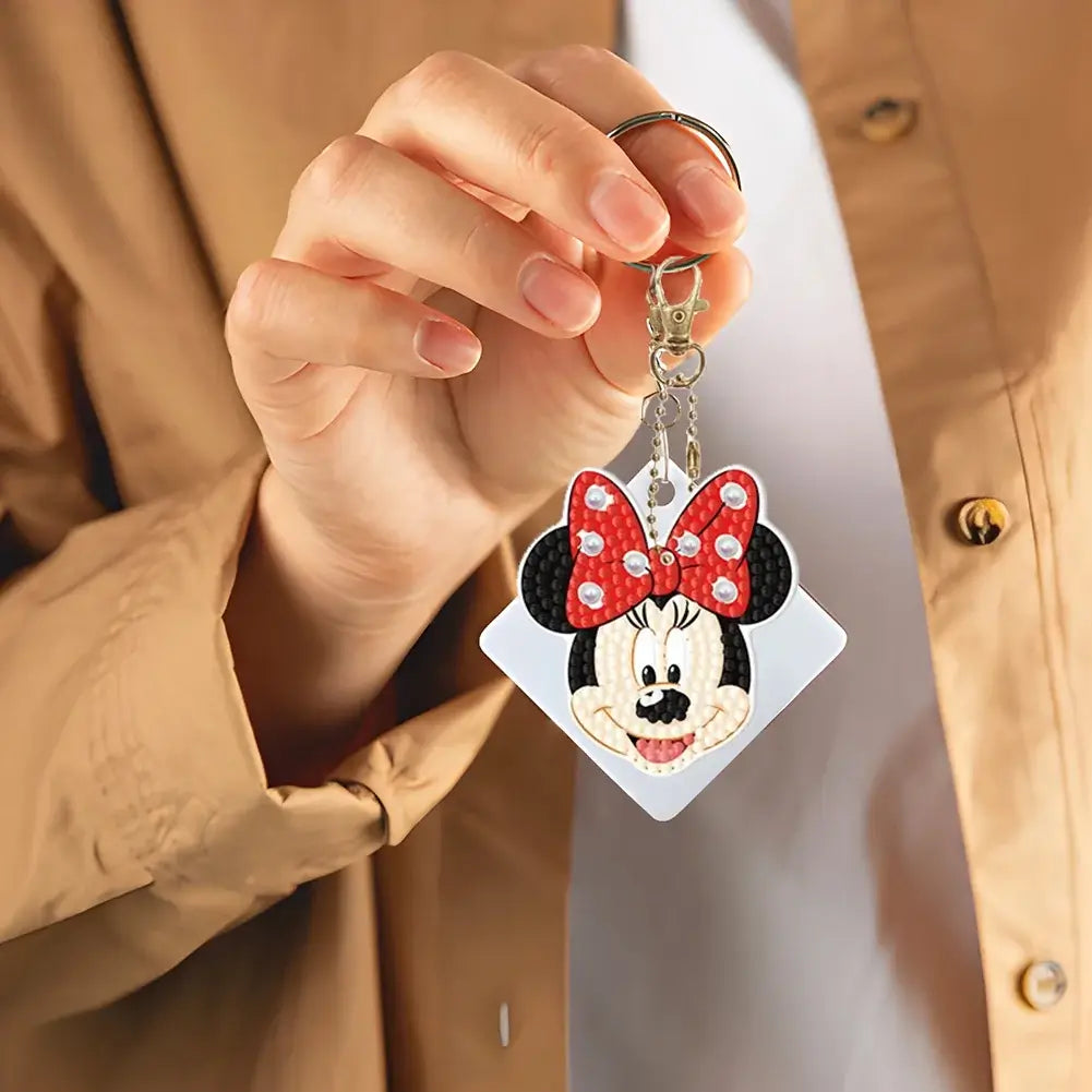 DIY Micky & Minnie Mouse Diamond Painting Keychains