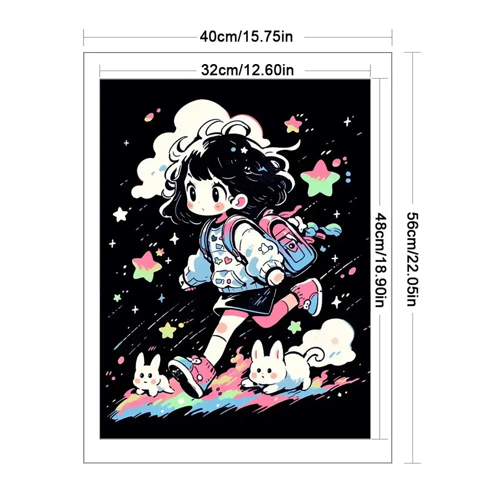 Running Girl 11ct Stamped Cross Stitch Size