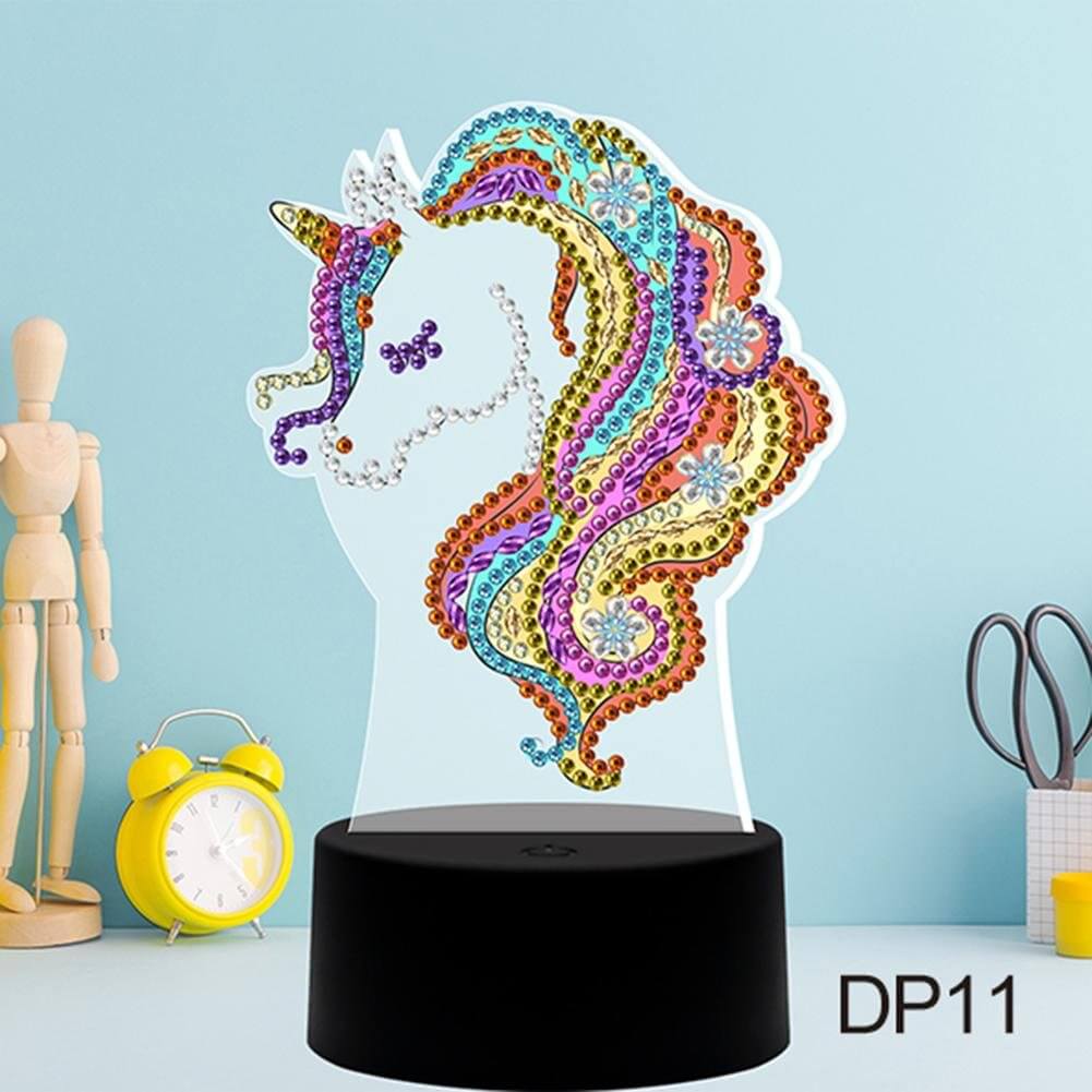 DIY Unicorn Diamond Painting Led Table Lamp Ornament Kit
