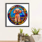 dog stained glass diamond painting art craft