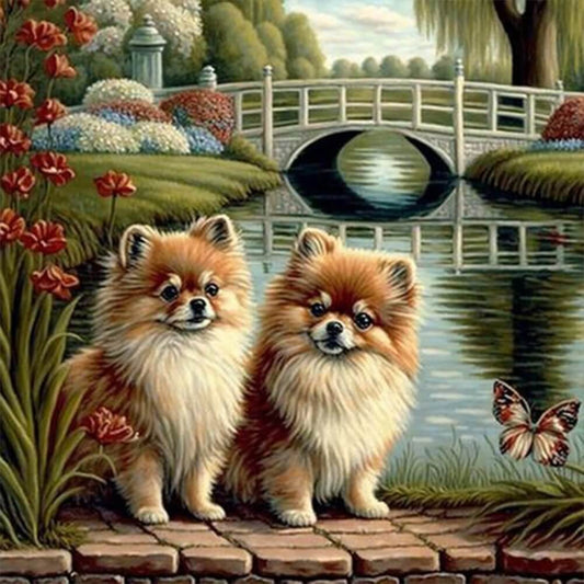 5D DIY Diamond Painting Kit - Full Round / Square - Dogs In The Park