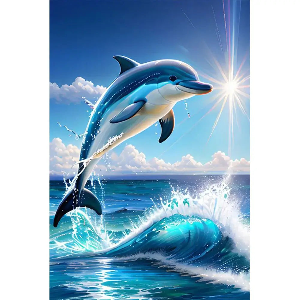 Paint By Number - Oil Painting - Jumping Dolphin (40*50cm)