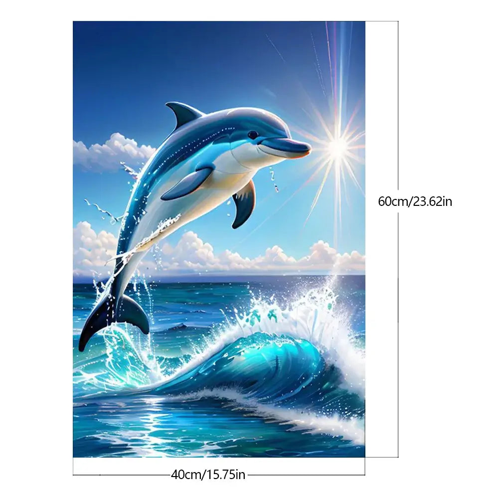 Jumping Dolphin Paint By Number Size