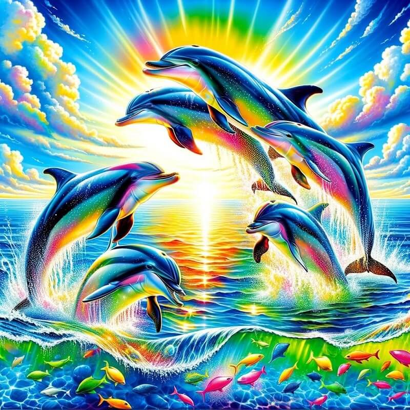 Jumping Dolphins Diamond Painting