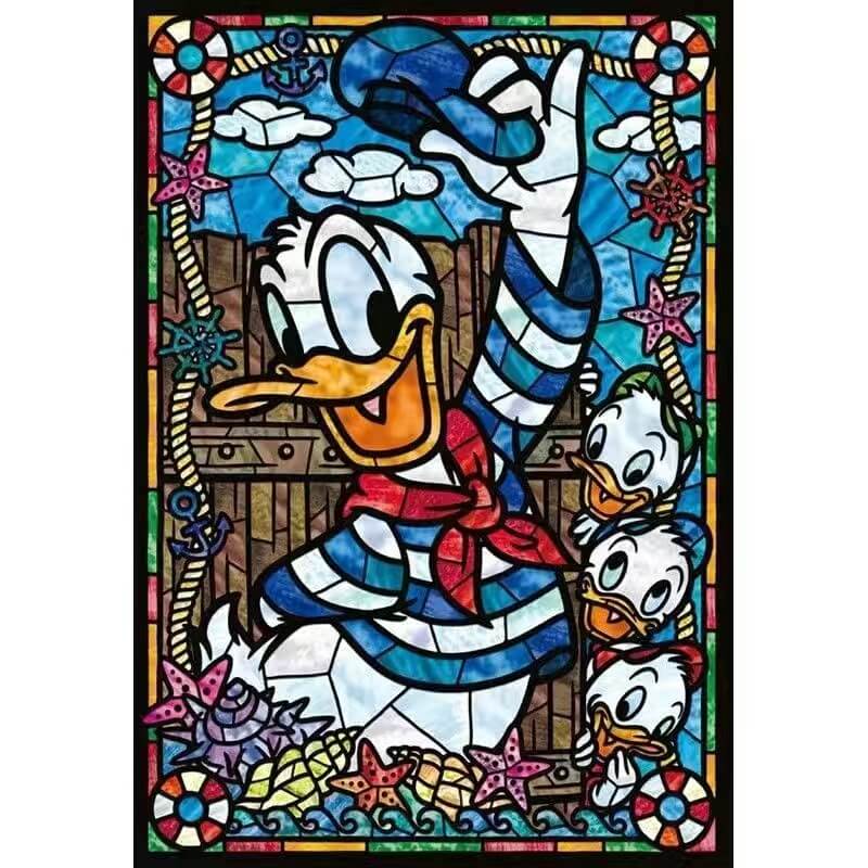 Donald Duck Stained Glass Diamond Painting
