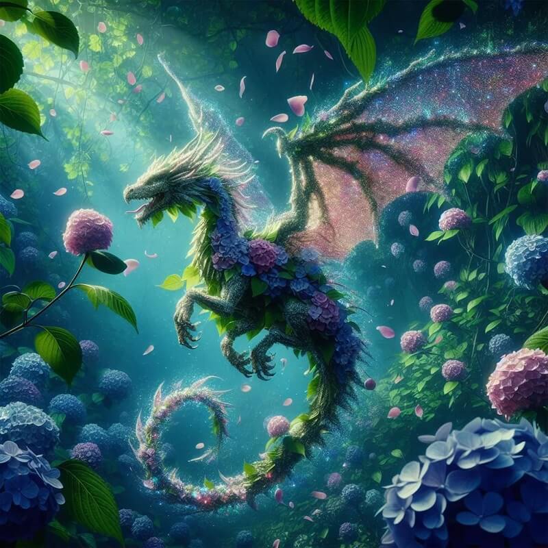 Dragon In Flowers Diamond Painting